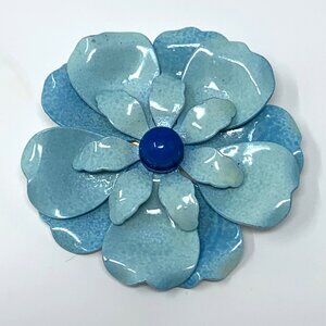 Made in W. Germany Blue Enamelled Metal Brooch
